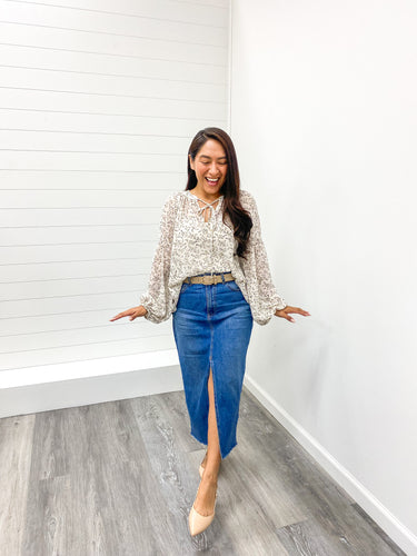 The Dora Ditsy Floral Balloon Sleeve Top