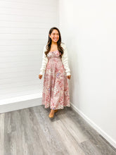 Load image into Gallery viewer, The Farrah Multi Pattern Sleeveless Corset Midi Dress
