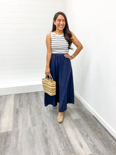 Load image into Gallery viewer, The Leilani Stripe Tank Sleeveless Mixed Media Midi Dress
