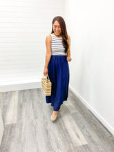Load image into Gallery viewer, The Leilani Stripe Tank Sleeveless Mixed Media Midi Dress

