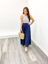 Load image into Gallery viewer, The Leilani Stripe Tank Sleeveless Mixed Media Midi Dress
