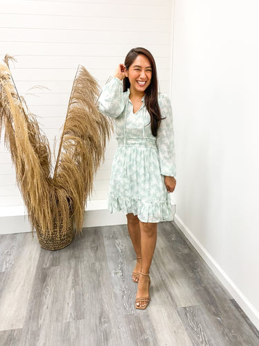 The Margo Empire Waist Long Sleeve Short Dress