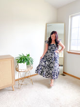 Load image into Gallery viewer, The Maxine Tropical Print Ruffle Detail Midi Dress
