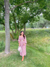 Load image into Gallery viewer, The Abigail Smock Bodice Puff Sleeve Pleated Dress
