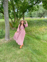 Load image into Gallery viewer, The Abigail Smock Bodice Puff Sleeve Pleated Dress
