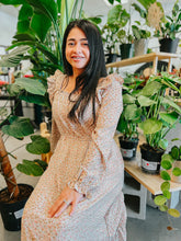 Load image into Gallery viewer, DITZY FLORAL SQUARE NECK LONG SLEEVE MIDI DRESS
