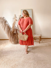 Load image into Gallery viewer, plus size tiered midi dress with pockets
