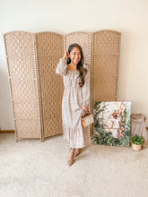 Load image into Gallery viewer, DITZY FLORAL SQUARE NECK LONG SLEEVE MIDI DRESS
